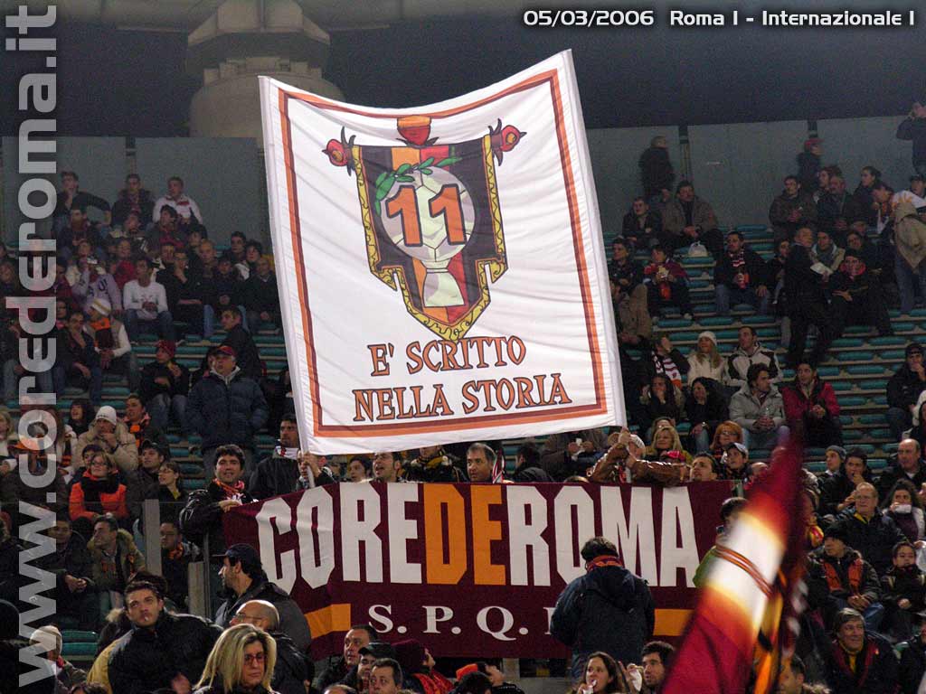 Stendardo Core de Roma commemorativo delle 11 vittorie consecutive