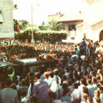 la piazza di Torre Maura il giorno dei funerali di Antonio de Falchi
