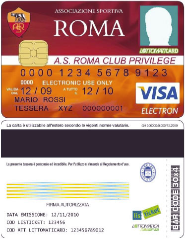 Tessera del tifoso A.S. Roma