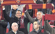 Roma-Milan: sciarpata di Pallotta e Zanzi