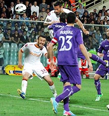 Fiorentina-Roma: al 92' Osvaldo va in cielo e segna