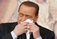 Berlusconi in lacrime
