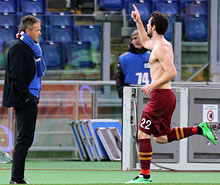 Roma-Sampdoria: Destro esulta dopo il primo gol