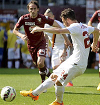 Torino-Roma: tiro al bersaglio della roma, ma è solo 1-1