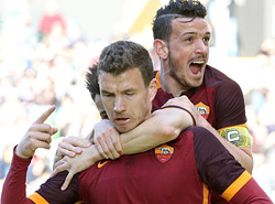 Udinese-Roma: Dzeko + Florenzi e la Roma va!