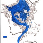 Zona inondata dal Tevere 
