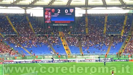 8/5/2016 Roma-Chievo: curva Sud durante l'intervallo