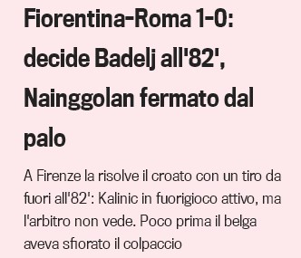 Fiorentina-Roma: persino la Gazzetta certifica il furto!