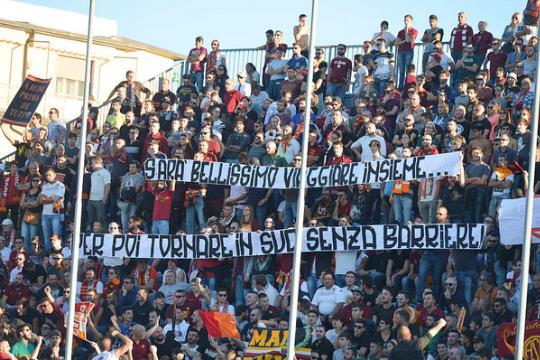 Empoli-Roma: striscione anti barriere