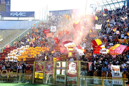 Bologna-Roma: tifo romanista