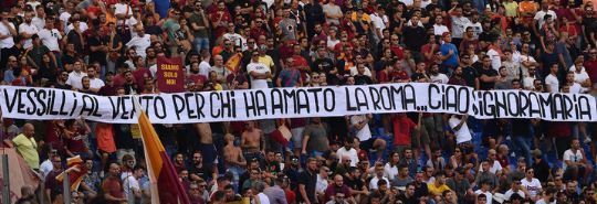 Roma-Chievo: l'unica bella cosa della giornata, lo striscione per ricordare Maria Sensi